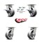 Service Caster 5 Inch Kingpinless V Groove Semi Steel Wheel Caster Swivel Locks 2 Brakes, 4PK SCC-KP30S520-VGR-SLB-BSL-2-BSL-2 - alternate 4